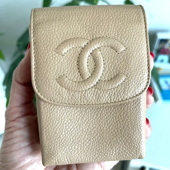 CHANEL | Bags | Chanel Cigarette Case Caviar Leather In Camel Color